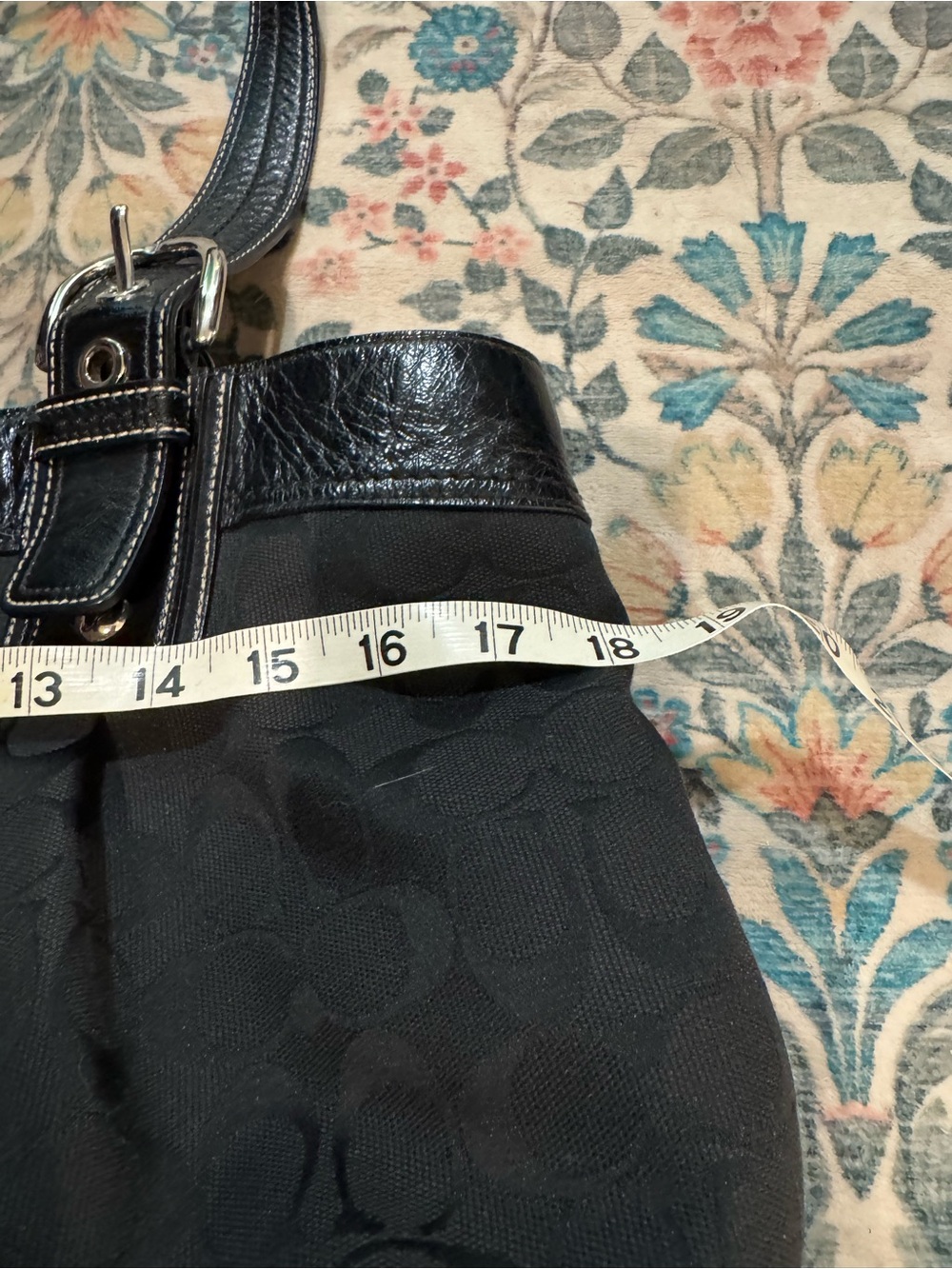 Coach Black Signature Jacquard Shoulder Tote - Picture 7 of 12